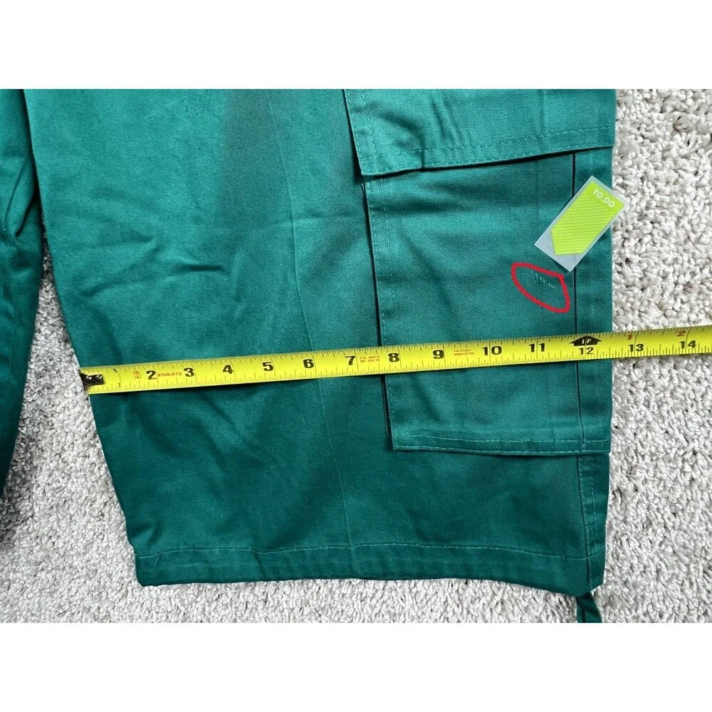 Access Men’s Green Cargo Shorts Casual Utility Pockets Drawstring Hem Size 38 - Picture 4 of 9